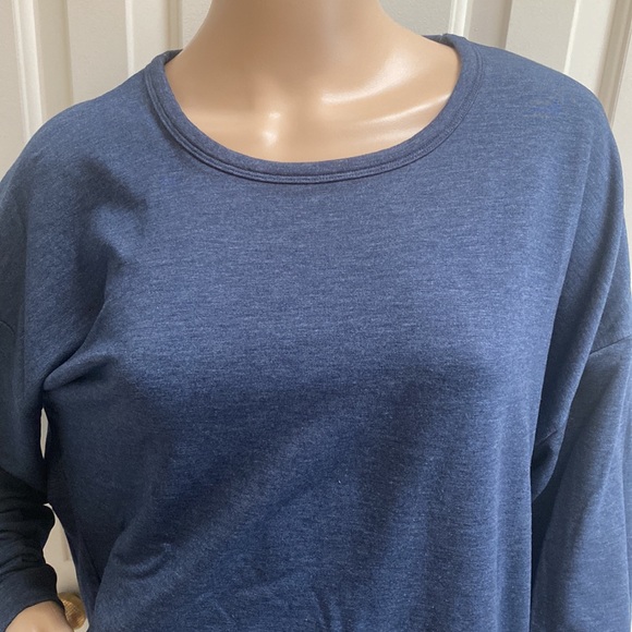 Tuff Athletics Womens L Long Sleeve Blue Shirt. Pullover. Crew neck. Heather Blu - Picture 12 of 12